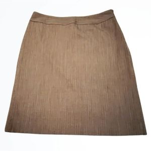 AK Anne Klein High Waist Brown and Black Striped Knee Length Pencil Skirt Size 4